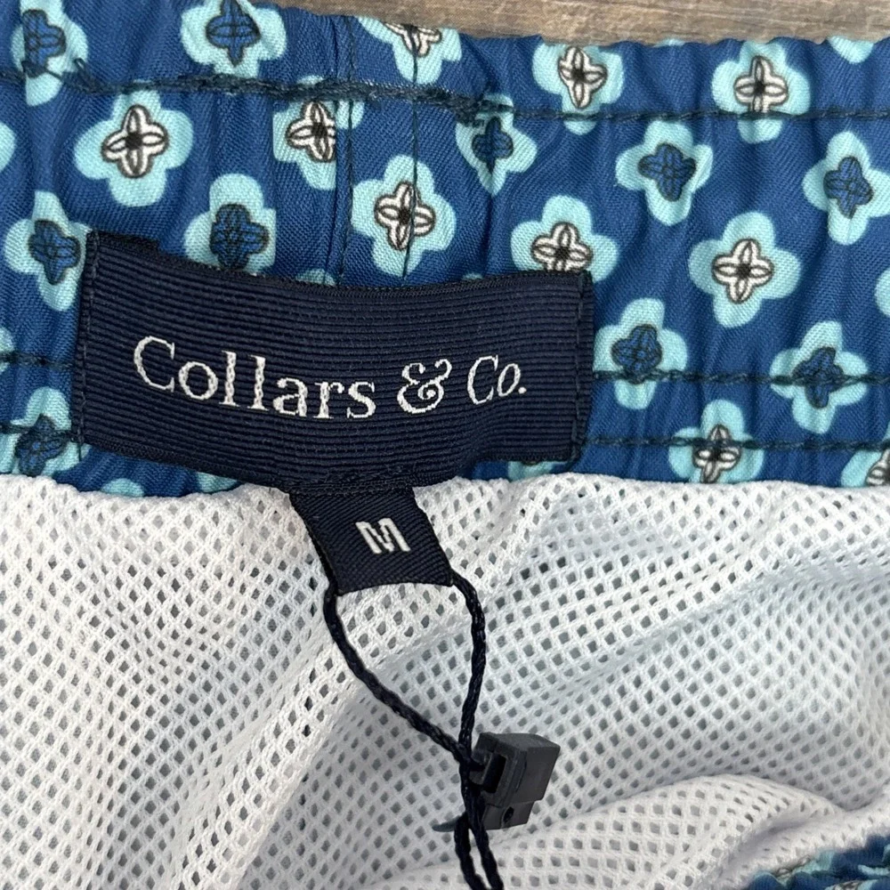 Collars and & Co Men's Medium Swim Trunks‎ Blue Coast Shorts Swimwear NEW